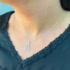 Colar Venezina 45cm Ping. Menina Prata Legitima 925 na internet