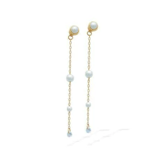 Brinco Feminino Folheado a Ouro 18 K Perola Pedra Zirconia