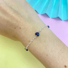 Promoção Pulseira Prata Maciça 925 Coração Pedra Estrela na internet