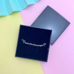 Promoção Pulseira Prata Maciça 925 Coração Pedra Estrela - Lojas La&Ny