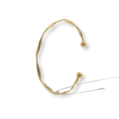 Pulseira Bracelete Dourado Ajustavel Bola Aço Inox Regulável