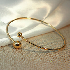 Bracelete Pulseira Lisa Bola Rígida Regulavel Dourado - comprar online