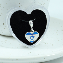 Berloque Pingente Charms Bandeira Israel Prata Original 925 - comprar online