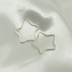 Brincos Argola Estrela 3 Cm Prata Legitima 925 - loja online