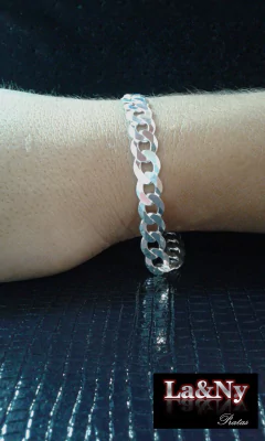 Pulseira Masculina Prata Italiana Maciça 925 Grumet 20 Cm