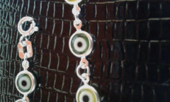 Pulseira Feminina Prata 925 20 Cm Olho Grego Verde/amarelo na internet