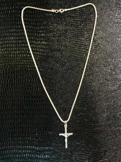 Colar Corrente Prata Maciça 925 C/ Pingente Crucifixo 60cm - comprar online