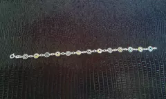 Pulseira Feminina Prata 925 20 Cm Olho Grego Verde/amarelo