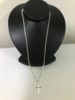 Corrente Prata Maciça 925 Grumet 60cm 3 Mm Ping. Cruz - Lojas La&Ny