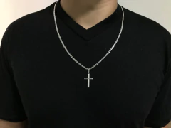 Corrente Prata Maciça 925 Grumet 60cm 3 Mm Ping. Cruz