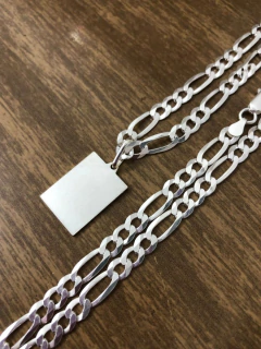 Corrente Cordão 3 E 1 Prata Maciça 925 60 Cm Pingente Placa - comprar online