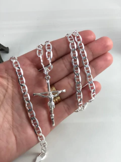 Conj. Cordão Pulseira Ping. Prata 925 Latinha 70cm 20cm na internet