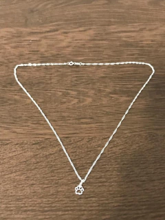 Colar Corrente Singapura 45cm Prata 925 Ping. Pata Cachorro - loja online