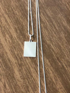 Corrente Veneziana Prata Maciça 925 C/ Pingente Placa 70cm - comprar online
