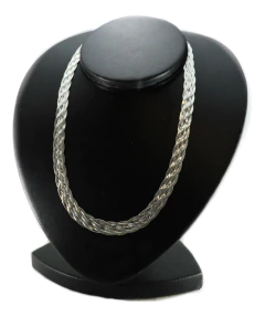 Colar Corrente Feminina Prata 925 6 Fios 45cm 10mm Largura