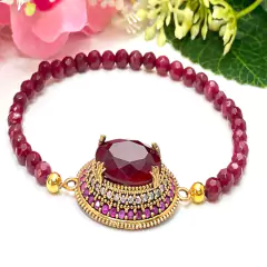 Pulseira Oval Vermelha Prata Turca 925 - Lojas La&Ny