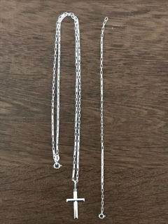 Conj. Corrente Pingente E Pulseira Bloco Prata Legitima 925 - comprar online