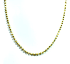 Colar Cordão Bolinha 45cm 3mm Prata 925 Folheado A Ouro 18k na internet