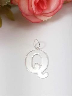 Promoção Pingente Letra Q Prata Legítima 925