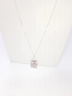 Corrente Veneziana 50cm Ping. Face Cristo Prata Legítima 925 - comprar online