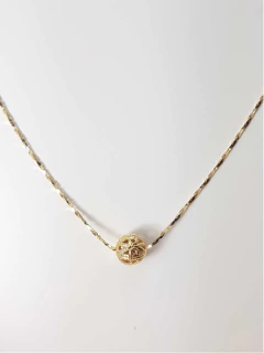 Colar Veneziana Torcida Folheado Ouro 18k C/ping. Bolinha - comprar online
