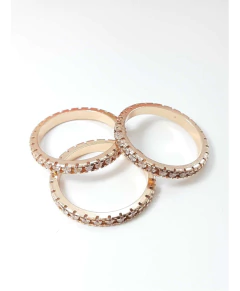 Promoção Anel Aparador Fem. Folheado Ouro 18k Pedra Branca