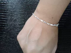 Promoção Pulseira Bloquinho Prata Italiana 925 18 Cm