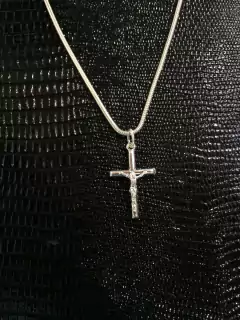 Imagem do Colar Corrente Prata Maciça 925 C/ Pingente Crucifixo 60cm