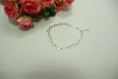 Pulseiras Prata Legitima 925 Coração Extensor 20 Cm - comprar online