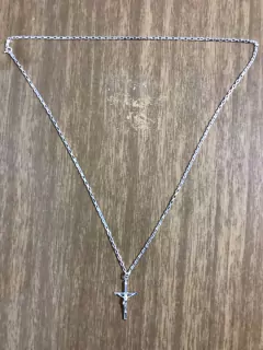 Corrente Cordão Prata Maciça 925 Bloco 70 Cm Pingente na internet