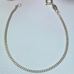 Pulseira Infantil Grumet 2mm 15cm Prata Legitima 925