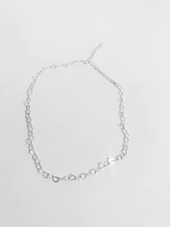 Colar Feminino Choker Prata 925 Coração - Lojas La&Ny