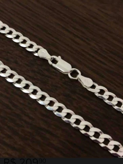 Corrente Cordão Prata Legítima 925 Grumet Flat 60 Cm na internet