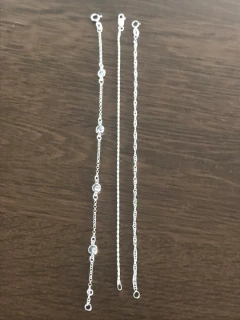 Conj. 3 Pulseira Prata 925 Ponto Luz Cordão Baiano Singapur - comprar online