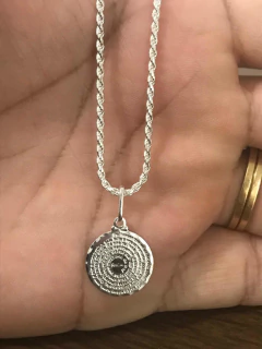 Colar Cordão Baiano Com Ping. Pai Nosso Prata Legítima 925 - Lojas La&Ny