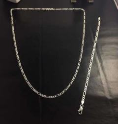 Conj. Corrente Pulseira Prata Legítima 925 50cm 20 Cm