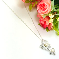 Colar Singapura Borboleta Pedra Zircônia Prata Legitima 925 - comprar online