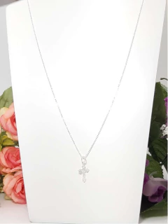 Corrente Colar Bolinha C/ Cruz Crucifixo Prata Legitima 925 - comprar online