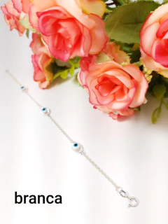 Pulseira Olho Grego Azul Vermelho Branco Prata Legítima 925 na internet