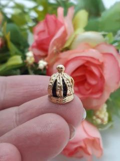 Berloque Charms Separador Coroa Folheado A Ouro 18k