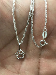 Colar Corrente Singapura 45cm Prata 925 Ping. Pata Cachorro na internet