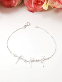 Pulseira Fé Bloquinho 18cm Prata Legítima 925 na internet