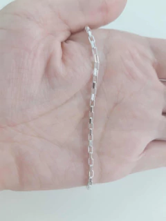Promoção Pulseira Bloco Prata Italiana 925 22 Cm