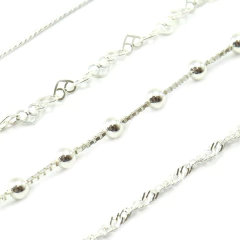 Kit 4 Pulseiras Bolinha E Coração Prata Legitima 925