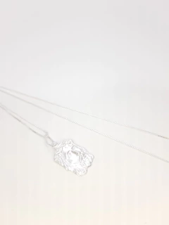Corrente Veneziana 50cm Ping. Face Cristo Prata Legítima 925
