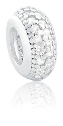4 Berloque Prata 925 P/pulseira Separador Pneuzinho Zirconia - Lojas La&Ny