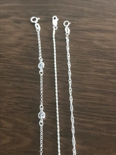 Conj. 3 Pulseira Prata 925 Ponto Luz Cordão Baiano Singapur