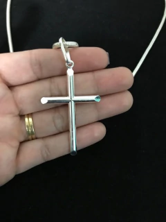 Corrente Prata Maciça 925 Rabo Rato 70 Cm Crucifixo - comprar online