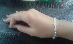 Pulseira Feminina Prata Maciça 925 Olho Grego Amarela
