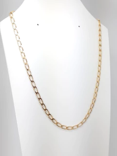 Corrente Colar Escama De Peixe 60cm 6mm Folheado A Ouro 18k
